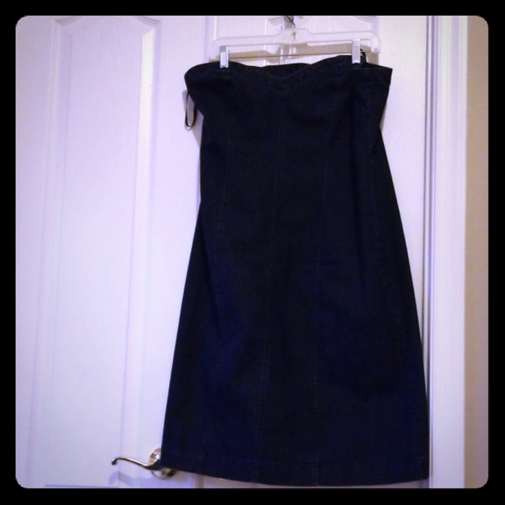 Strapless denim dress